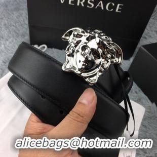 Promotional Versace Palazzo Belt With Medusa V1206 Black/Silver