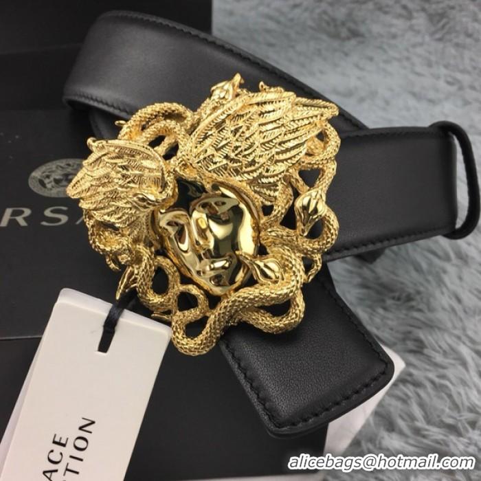 Top Quality Versace Palazzo Belt With Medusa V1208 Black/Gold