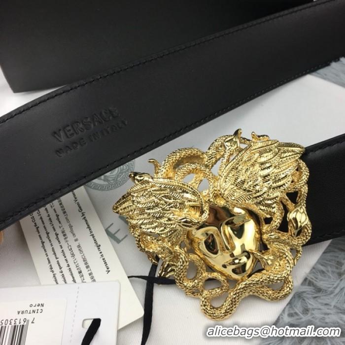 Top Quality Versace Palazzo Belt With Medusa V1208 Black/Gold