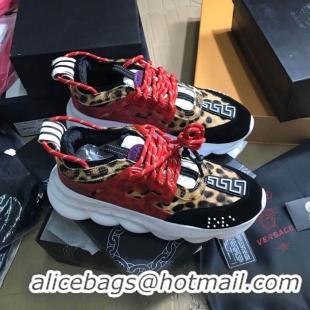 Cheap Price Versace Chain Reaction Sneakers V5805 Leopard