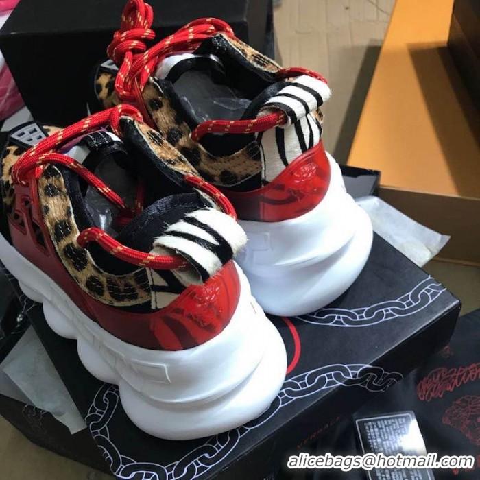 Cheap Price Versace Chain Reaction Sneakers V5805 Leopard