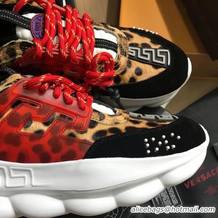 Cheap Price Versace Chain Reaction Sneakers V5805 Leopard