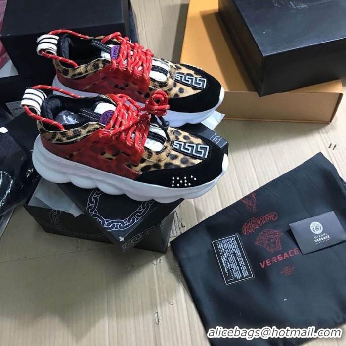 Cheap Price Versace Chain Reaction Sneakers V5805 Leopard