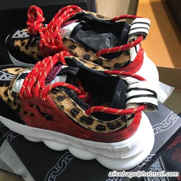 Cheap Price Versace Chain Reaction Sneakers V5805 Leopard