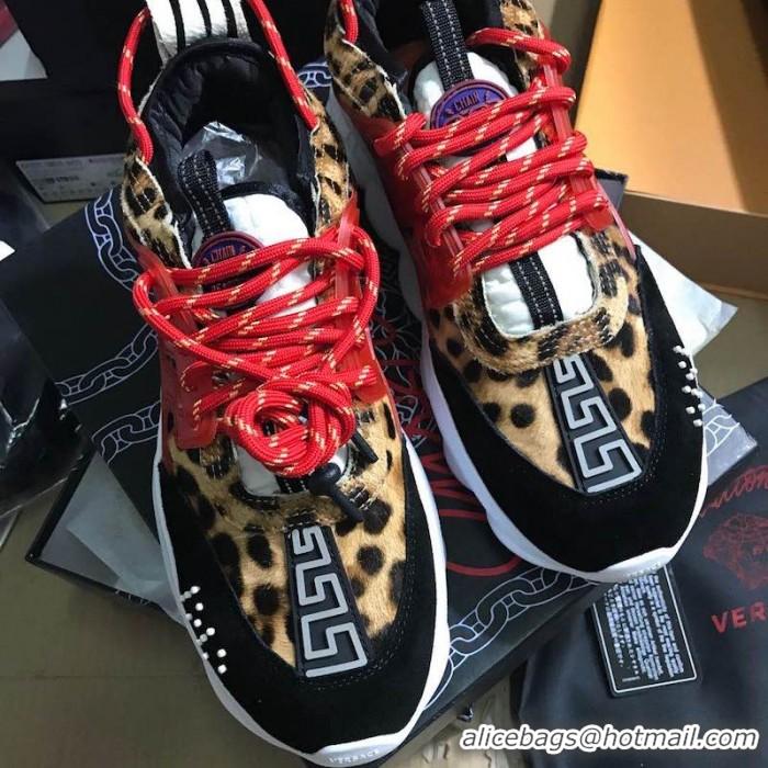 Cheap Price Versace Chain Reaction Sneakers V5805 Leopard