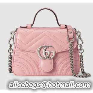 Low Price Gucci GG Marmont mini top handle bag 547260 pink