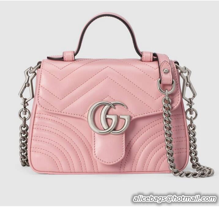 Low Price Gucci GG Marmont mini top handle bag 547260 pink