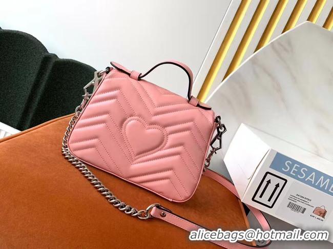 Low Price Gucci GG Marmont mini top handle bag 547260 pink