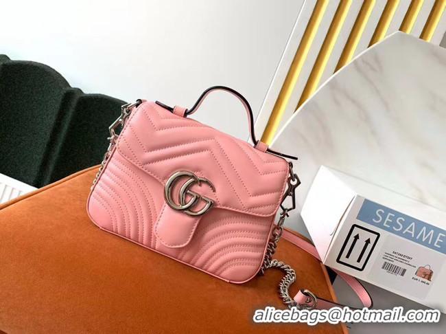 Low Price Gucci GG Marmont mini top handle bag 547260 pink