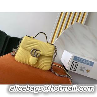 Reasonable Price Gucci GG Marmont mini top handle bag 547260 yellow