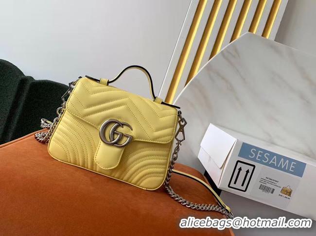 Reasonable Price Gucci GG Marmont mini top handle bag 547260 yellow