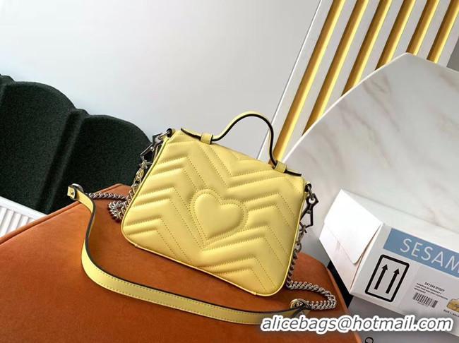 Reasonable Price Gucci GG Marmont mini top handle bag 547260 yellow