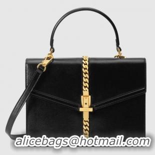 Buy Discount Gucci Sylvie 1969 small top handle bag 602781 black