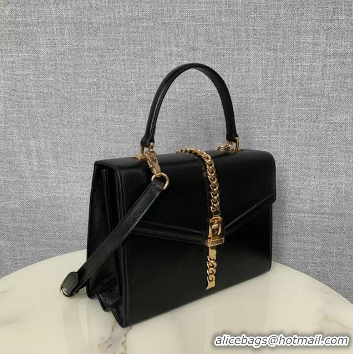 Buy Discount Gucci Sylvie 1969 small top handle bag 602781 black