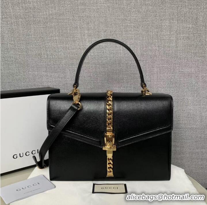 Buy Discount Gucci Sylvie 1969 small top handle bag 602781 black