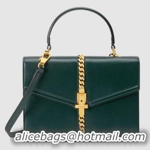 Most Popular Gucci Sylvie 1969 small top handle bag 602781 green