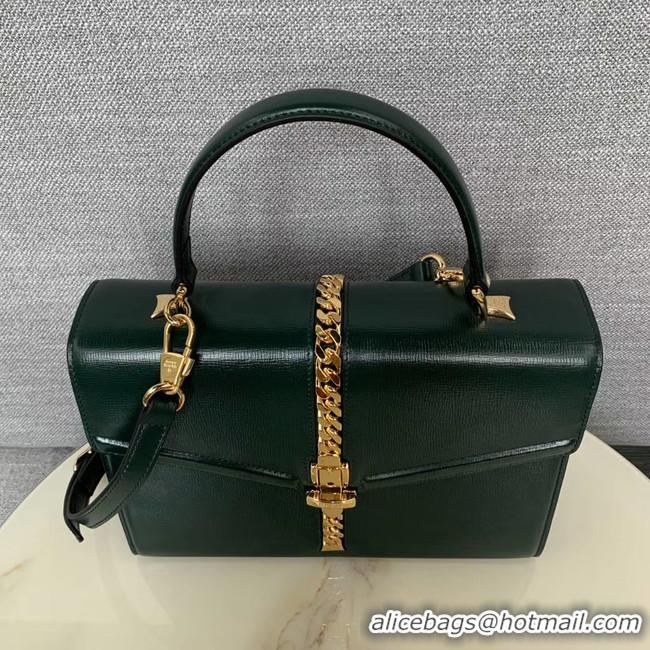 Most Popular Gucci Sylvie 1969 small top handle bag 602781 green