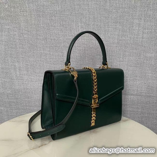 Most Popular Gucci Sylvie 1969 small top handle bag 602781 green