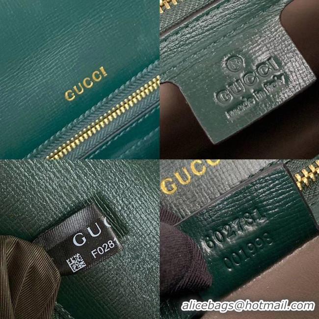 Most Popular Gucci Sylvie 1969 small top handle bag 602781 green