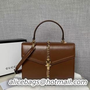 Buy Cheap Gucci Sylvie 1969 small top handle bag 602781 brown