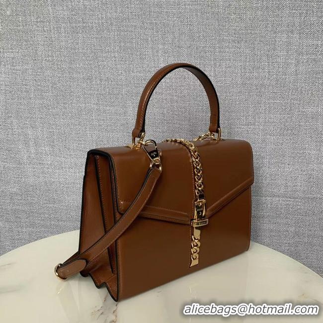 Buy Cheap Gucci Sylvie 1969 small top handle bag 602781 brown