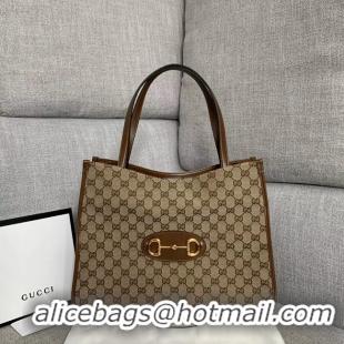 Top Quality Gucci 1955 Horsebit tote bag 623694 Brown