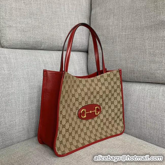 Low Cost Gucci 1955 Horsebit tote bag 623694 red