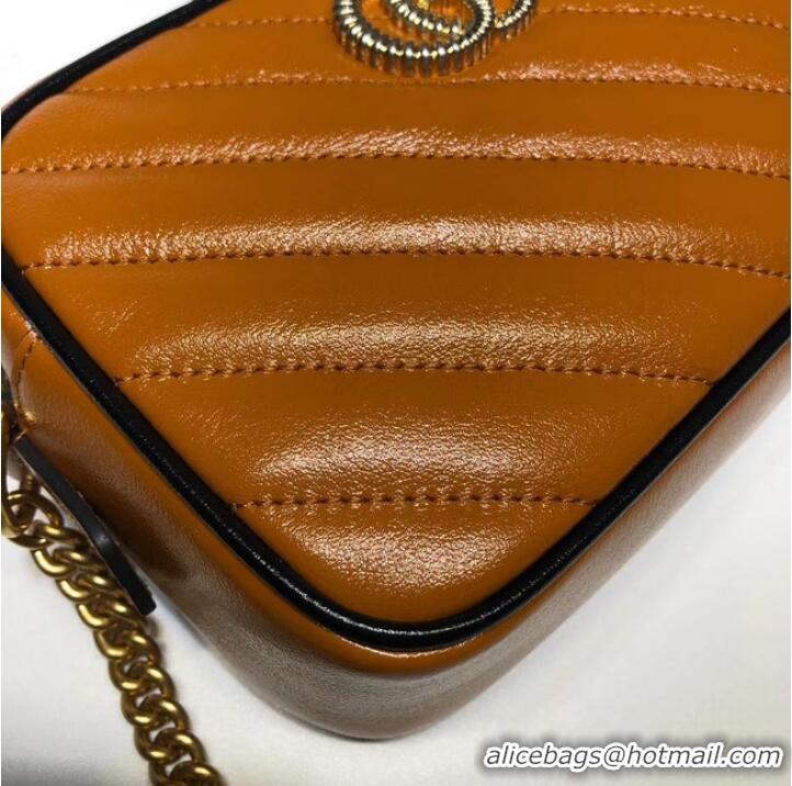 Well Crafted Gucci GG Marmont Matelasse mini Bag 448065 brown