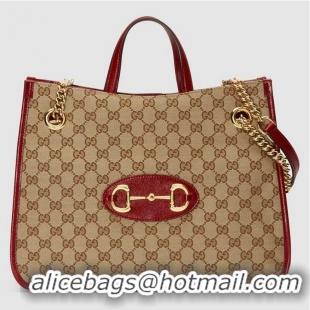 Traditional Discount Gucci 1955 Horsebit tote bag 621144 red