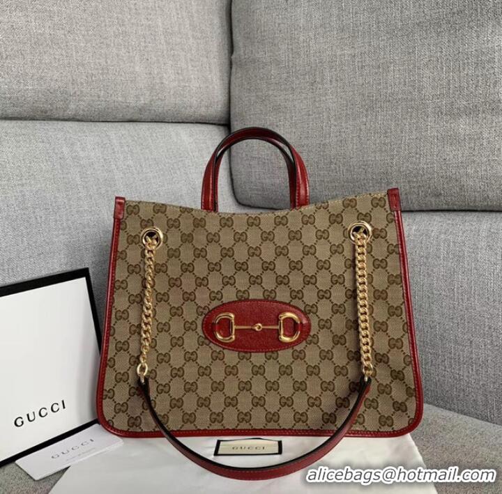 Traditional Discount Gucci 1955 Horsebit tote bag 621144 red