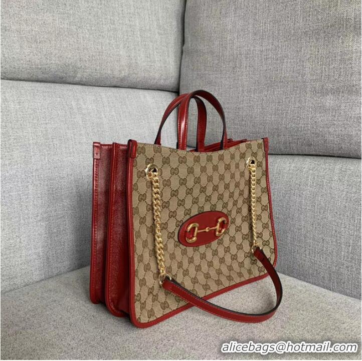 Traditional Discount Gucci 1955 Horsebit tote bag 621144 red