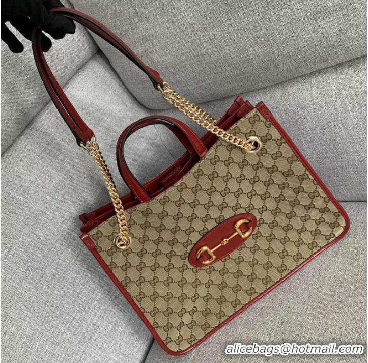 Traditional Discount Gucci 1955 Horsebit tote bag 621144 red