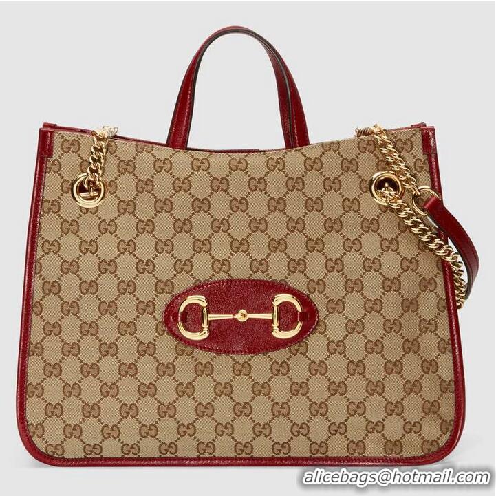 Traditional Discount Gucci 1955 Horsebit tote bag 621144 red