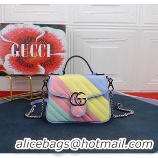 New Fashion Gucci GG Marmont mini top handle bag 547260 Multicolored