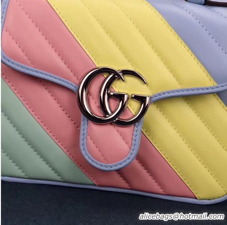 New Fashion Gucci GG Marmont mini top handle bag 547260 Multicolored