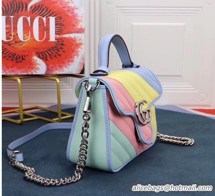 New Fashion Gucci GG Marmont mini top handle bag 547260 Multicolored