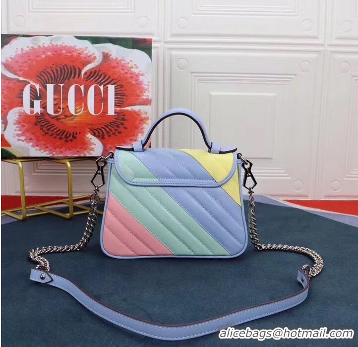 New Fashion Gucci GG Marmont mini top handle bag 547260 Multicolored