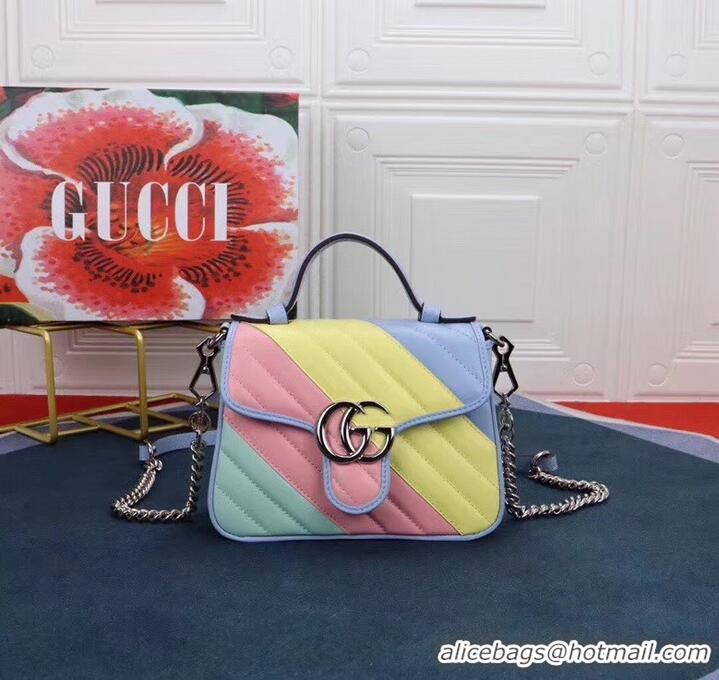 New Fashion Gucci GG Marmont mini top handle bag 547260 Multicolored