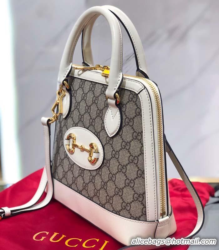 Promotional Gucci GG Supreme Canvas Top Handle Bag 621220 White