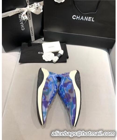 Buy Fashionable Chanel Classic Mesh Sneaker CC2040 Blue 2020