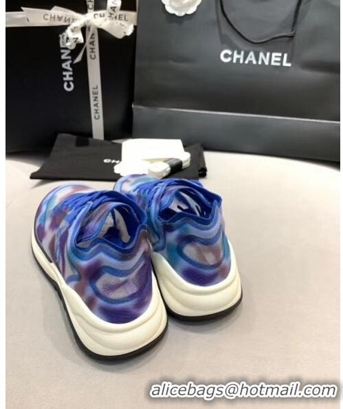 Buy Fashionable Chanel Classic Mesh Sneaker CC2040 Blue 2020