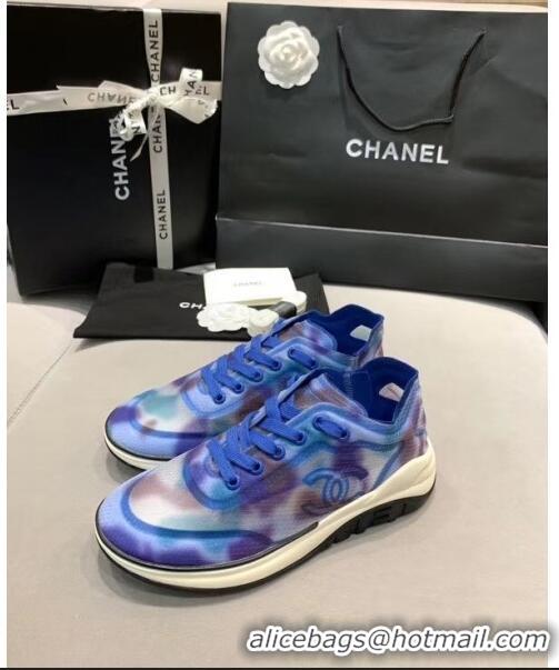 Buy Fashionable Chanel Classic Mesh Sneaker CC2040 Blue 2020