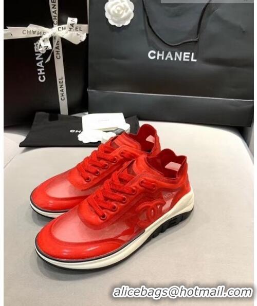 Inexpensive Chanel Classic Mesh Sneaker CC2041 Red 2020