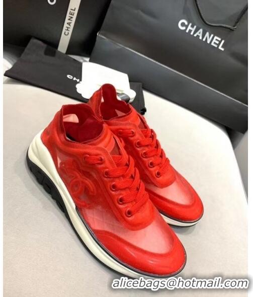 Inexpensive Chanel Classic Mesh Sneaker CC2041 Red 2020