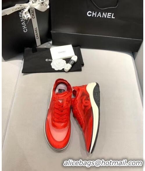 Inexpensive Chanel Classic Mesh Sneaker CC2041 Red 2020