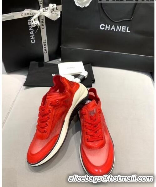 Inexpensive Chanel Classic Mesh Sneaker CC2041 Red 2020