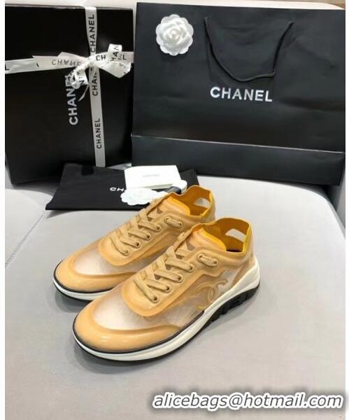 Low Cost Chanel Classic Mesh Sneaker CC2043 Apricot 2020