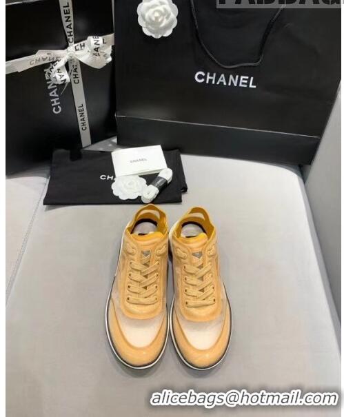 Low Cost Chanel Classic Mesh Sneaker CC2043 Apricot 2020