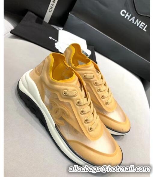 Low Cost Chanel Classic Mesh Sneaker CC2043 Apricot 2020