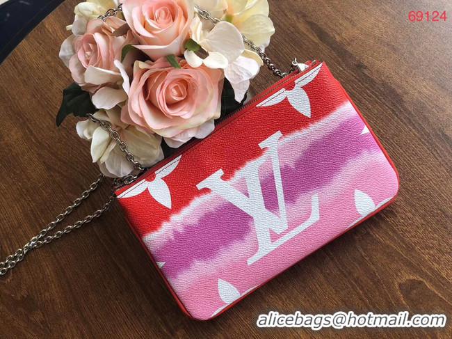 Inexpensive Louis vuitton original ESCALE POCHETTE DOUBLE ZIP clutch bag M69124 red